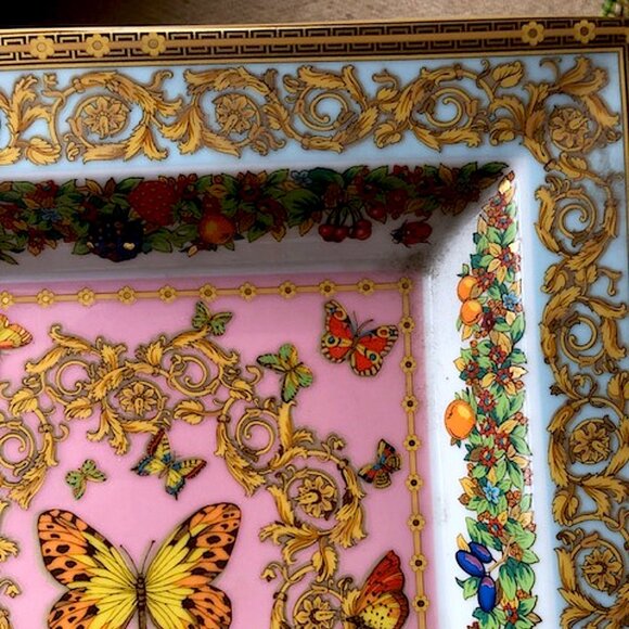 Rosenthal VERSACE Le Jardin de Papilllons Square Dish 22 cm / 8.6" - Picture 2 of 7